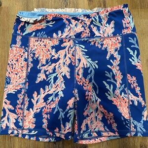 Lilly Pulitzer Blue and Pink Bike Shorts
